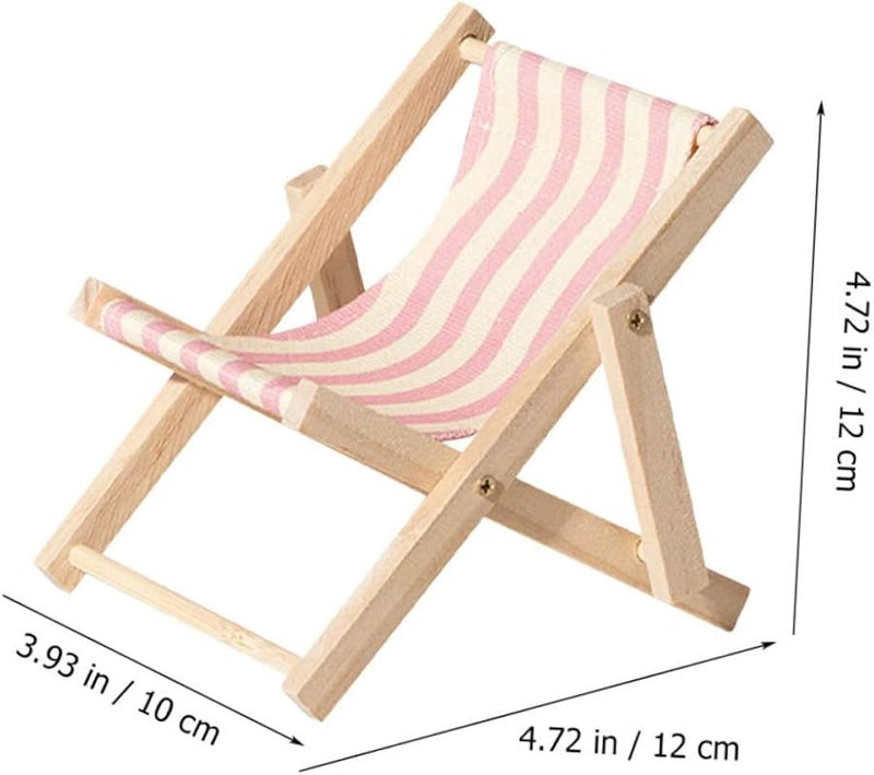 Wooden Beach Chair Phone Stand 2 Pack Desktop Holder For Home Decor - Image 2